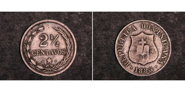 2 1/2 Centavo Dominican Republic Silver 