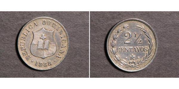 2 1/2 Centavo Dominican Republic Silver 