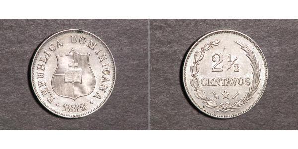 2 1/2 Centavo Dominican Republic Silver 