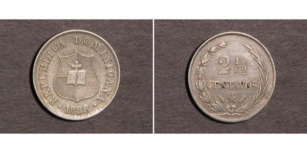 2 1/2 Centavo Dominican Republic Silver 