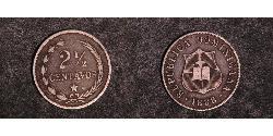 2 1/2 Centavo Dominican Republic Silver 