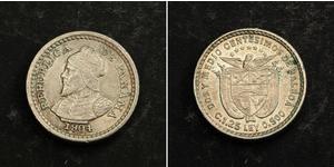 2 1/2 Centesimo Panama Silber 