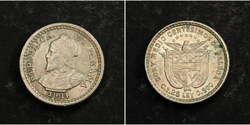 2 1/2 Centesimo Panama Silber 