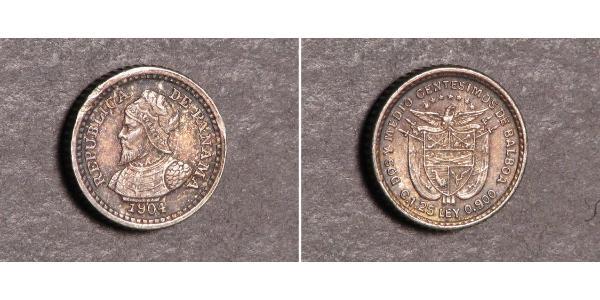 2 1/2 Centesimo Panama Silber 