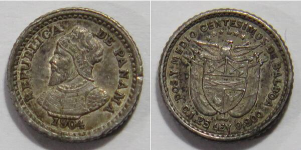 2 1/2 Centesimo Panama Silber 