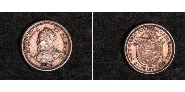 2 1/2 Centesimo Panama Silber 