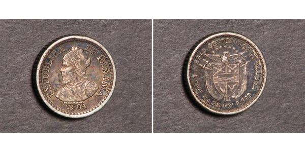 2 1/2 Centesimo Panama Silber 