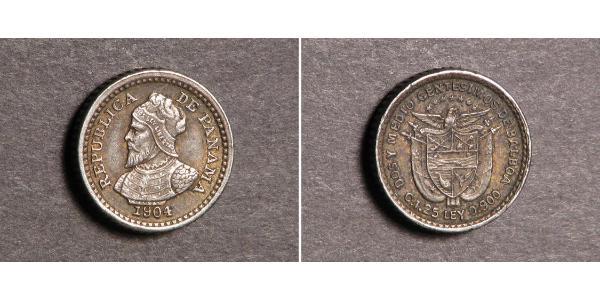 2 1/2 Centesimo Republic of Panama Silver 