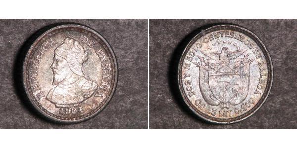 2 1/2 Centesimo Republic of Panama Silver 