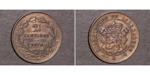 2 1/2 Centime Luxembourg Bronze 