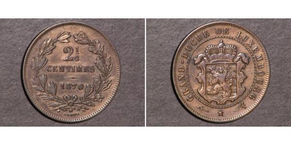 2 1/2 Centime Lussemburgo Bronzo 
