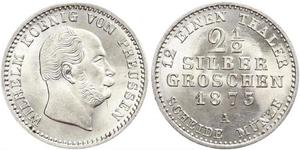 2 1/2 Grosh 普魯士王國 (1701 - 1918) 銀 威廉一世 (德国)