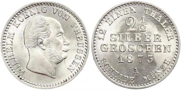 2 1/2 Grosh 普魯士王國 (1701 - 1918) 銀 威廉一世 (德国)