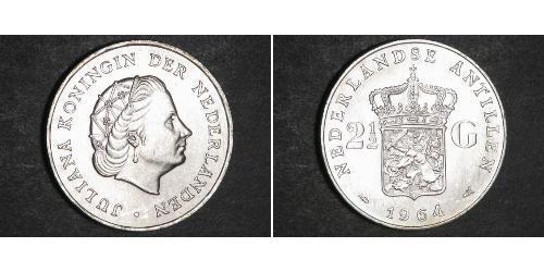 2 1/2 Gulden Antilles néerlandaises (1954 – 2010) Argent Juliana of the Netherlands (1909 – 2004)