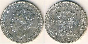 2 1/2 Gulden Royaume des Pays-Bas (1815 - ) Argent Wilhelmine (reine des Pays-Bas)(1880 - 1962)