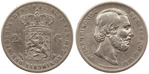 2 1/2 Gulden Royaume des Pays-Bas (1815 - ) Argent Guillaume III (roi des Pays-Bas)
