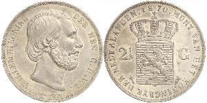 2 1/2 Gulden Royaume des Pays-Bas (1815 - ) Argent Guillaume III (roi des Pays-Bas)