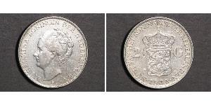 2 1/2 Gulden Royaume des Pays-Bas (1815 - ) Argent Wilhelmine (reine des Pays-Bas)(1880 - 1962)