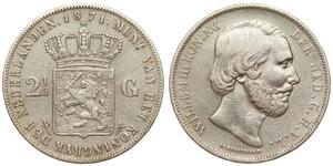 2 1/2 Gulden Royaume des Pays-Bas (1815 - ) Argent Guillaume III (roi des Pays-Bas)