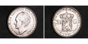 2 1/2 Gulden Royaume des Pays-Bas (1815 - ) Argent Wilhelmine (reine des Pays-Bas)(1880 - 1962)