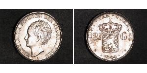 2 1/2 Gulden Royaume des Pays-Bas (1815 - ) Argent Wilhelmine (reine des Pays-Bas)(1880 - 1962)