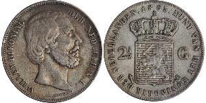 2 1/2 Gulden Royaume des Pays-Bas (1815 - ) Argent Guillaume III (roi des Pays-Bas)