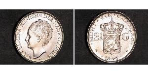 2 1/2 Gulden Royaume des Pays-Bas (1815 - ) Argent Wilhelmine (reine des Pays-Bas)(1880 - 1962)