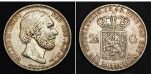 2 1/2 Gulden Royaume des Pays-Bas (1815 - ) Argent Guillaume III (roi des Pays-Bas)