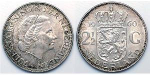 2 1/2 Gulden Royaume des Pays-Bas (1815 - ) Argent Juliana of the Netherlands (1909 – 2004)