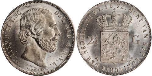 2 1/2 Gulden Royaume des Pays-Bas (1815 - ) Argent Guillaume III (roi des Pays-Bas)