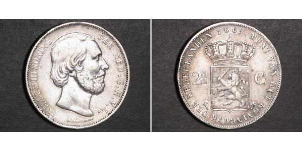 2 1/2 Gulden Royaume des Pays-Bas (1815 - ) Argent Guillaume III (roi des Pays-Bas)