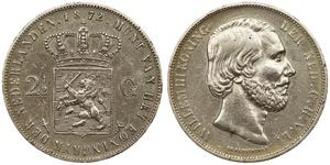 2 1/2 Gulden Regno dei Paesi Bassi (1815 - ) Argento Guglielmo III dei Paesi Bassi