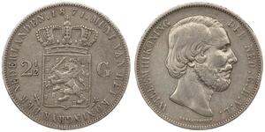 2 1/2 Gulden Regno dei Paesi Bassi (1815 - ) Argento Guglielmo III dei Paesi Bassi
