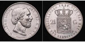 2 1/2 Gulden Regno dei Paesi Bassi (1815 - ) Argento Guglielmo III dei Paesi Bassi