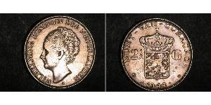 2 1/2 Gulden Regno dei Paesi Bassi (1815 - ) Argento Guglielmina dei Paesi Bassi(1880 - 1962)