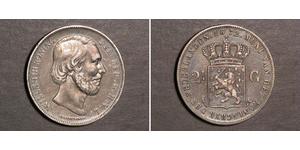 2 1/2 Gulden Regno dei Paesi Bassi (1815 - ) Argento Guglielmo III dei Paesi Bassi