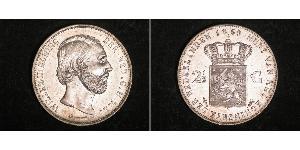 2 1/2 Gulden Regno dei Paesi Bassi (1815 - ) Argento Guglielmo III dei Paesi Bassi