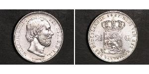 2 1/2 Gulden Regno dei Paesi Bassi (1815 - ) Argento Guglielmo III dei Paesi Bassi
