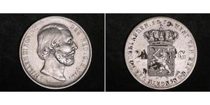 2 1/2 Gulden Regno dei Paesi Bassi (1815 - ) Argento Guglielmo III dei Paesi Bassi