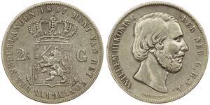 2 1/2 Gulden Regno dei Paesi Bassi (1815 - ) Argento Guglielmo III dei Paesi Bassi