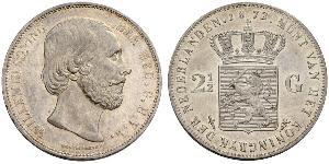 2 1/2 Gulden Regno dei Paesi Bassi (1815 - ) Argento Guglielmo III dei Paesi Bassi