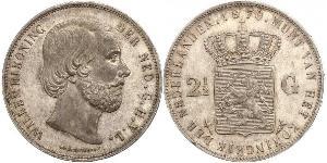 2 1/2 Gulden Regno dei Paesi Bassi (1815 - ) Argento Guglielmo III dei Paesi Bassi