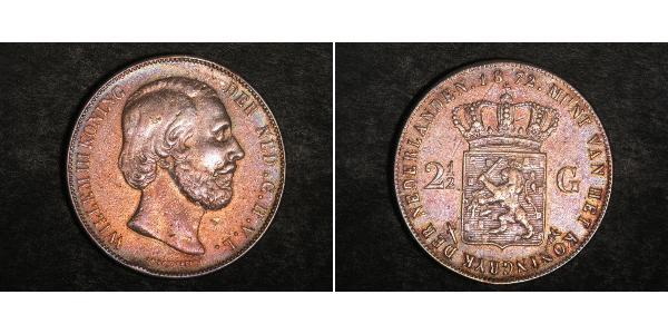 2 1/2 Gulden Regno dei Paesi Bassi (1815 - ) Argento Guglielmo III dei Paesi Bassi