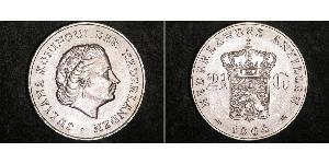 2 1/2 Gulden Antillas Neerlandesas (1954 – 2010) Plata Juliana of the Netherlands (1909 – 2004)