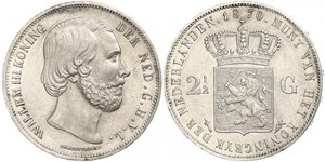 2 1/2 Gulden Reino de los Países Bajos (1815 - ) Plata Guillermo III de los Países Bajos