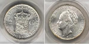 2 1/2 Gulden Reino de los Países Bajos (1815 - ) Plata Guillermina de los Países Bajos(1880 - 1962)