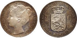 2 1/2 Gulden Reino de los Países Bajos (1815 - ) Plata Guillermina de los Países Bajos(1880 - 1962)
