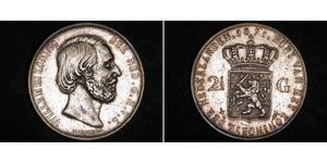 2 1/2 Gulden Reino de los Países Bajos (1815 - ) Plata Guillermo III de los Países Bajos