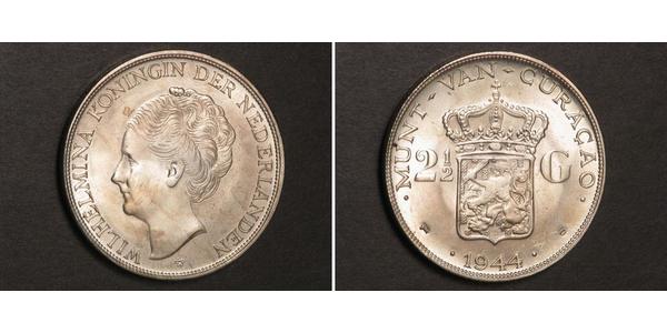 2 1/2 Gulden Reino de los Países Bajos (1815 - ) Plata Guillermina de los Países Bajos(1880 - 1962)