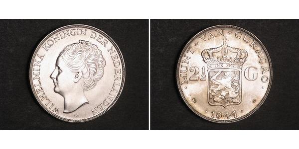 2 1/2 Gulden Reino de los Países Bajos (1815 - ) Plata Guillermina de los Países Bajos(1880 - 1962)